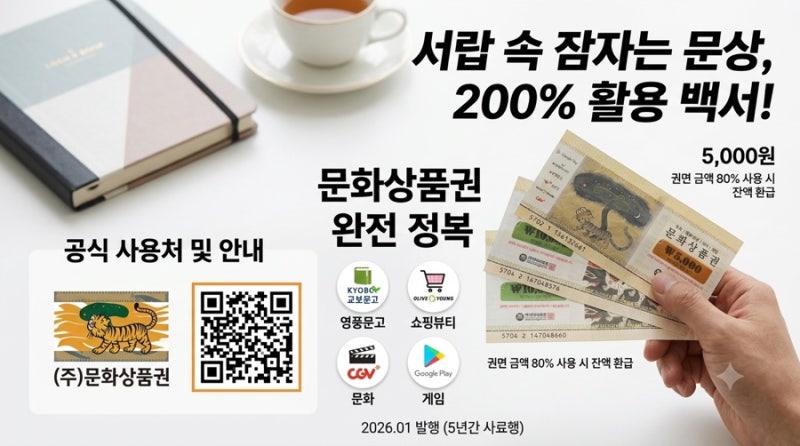 서랍 속에 자고 있는 문화상품권, 이렇게 쓰면 200% 이득! (사용처·주의사항 완전 총정리)