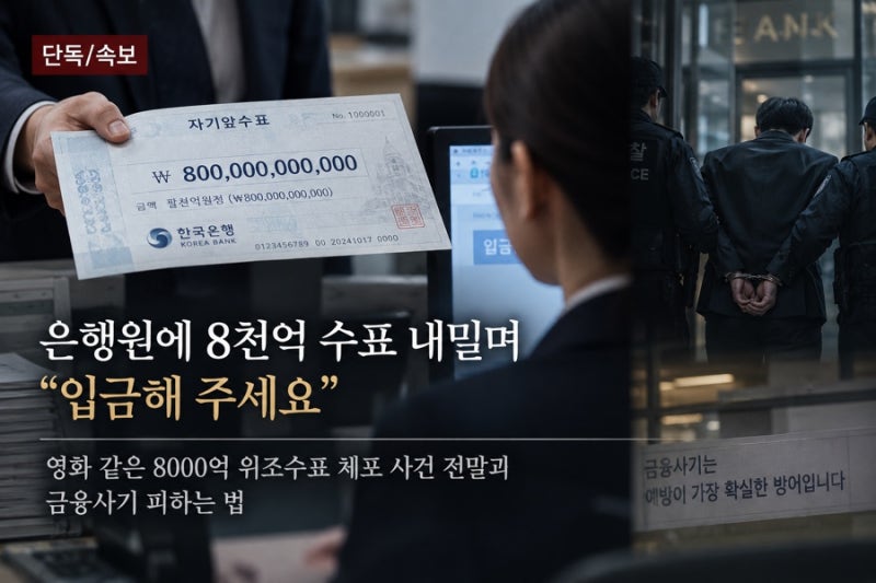 [단독/속보] 은행원에 8천억 수표 내밀며 "입금해 주세요"… 영화 같은 8000억 위조수표 체포 ....