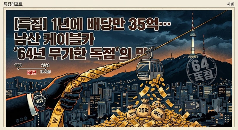 [특집] 1년에 배당만 35억… 남산 케이블카 '64년 무기한 독점'의 민낯