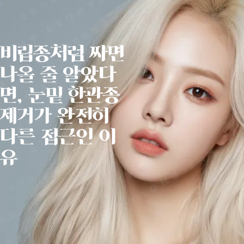 비립종처럼 짜면 나올 줄 알았다면, 눈밑 한관종 제거가 완전히 다른 접근인 이유