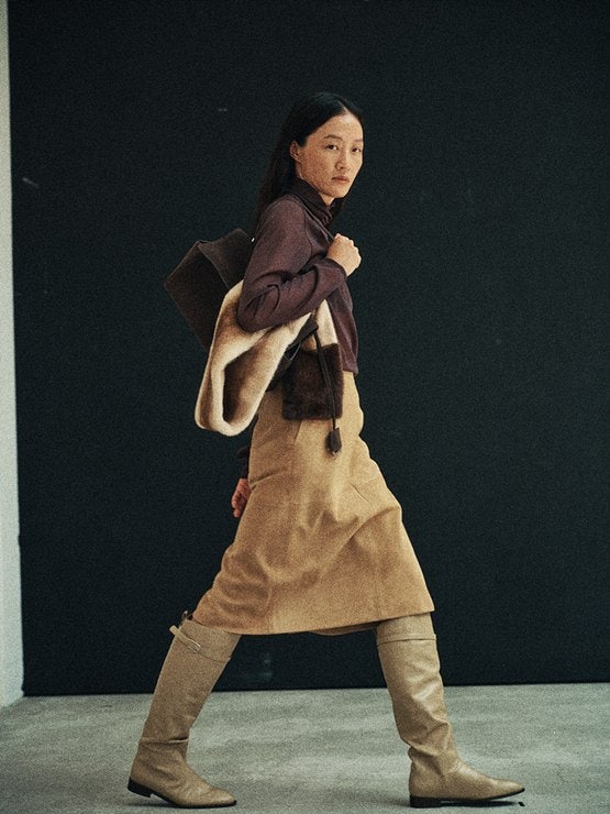 델라라나(Della Lana) 26FW 컬렉션 여자 가을 패션, 스테아백부터 부츠 로퍼까지 가을 스타일링