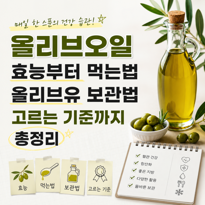 올리브오일 효능부터 먹는법 올리브유 보관법 고르는 기준까지 총정리
