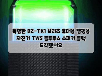 득템한 BZ-TK1 브리츠 휴대용 캠핑용 자전거 TWS 블루투스 스피커 블랙 도착했어요