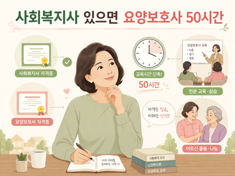사회복지사 자격증 있으면 요양보호사 교육시간은?
