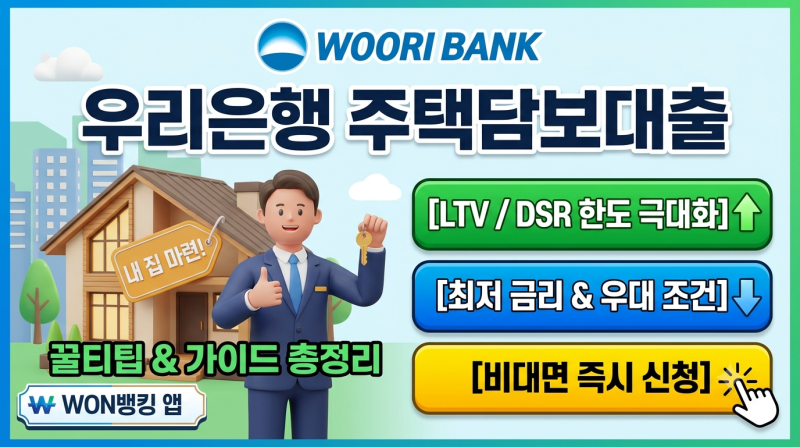 우리은행 주택담보대출 신청 총정리: 자격 조건, 금리, 한도 및 신청 방법