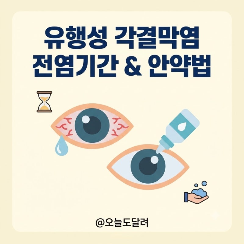 유행성 각결막염 전염기간 안약 점안 방법 수건 분리 및 가족 감염 차단