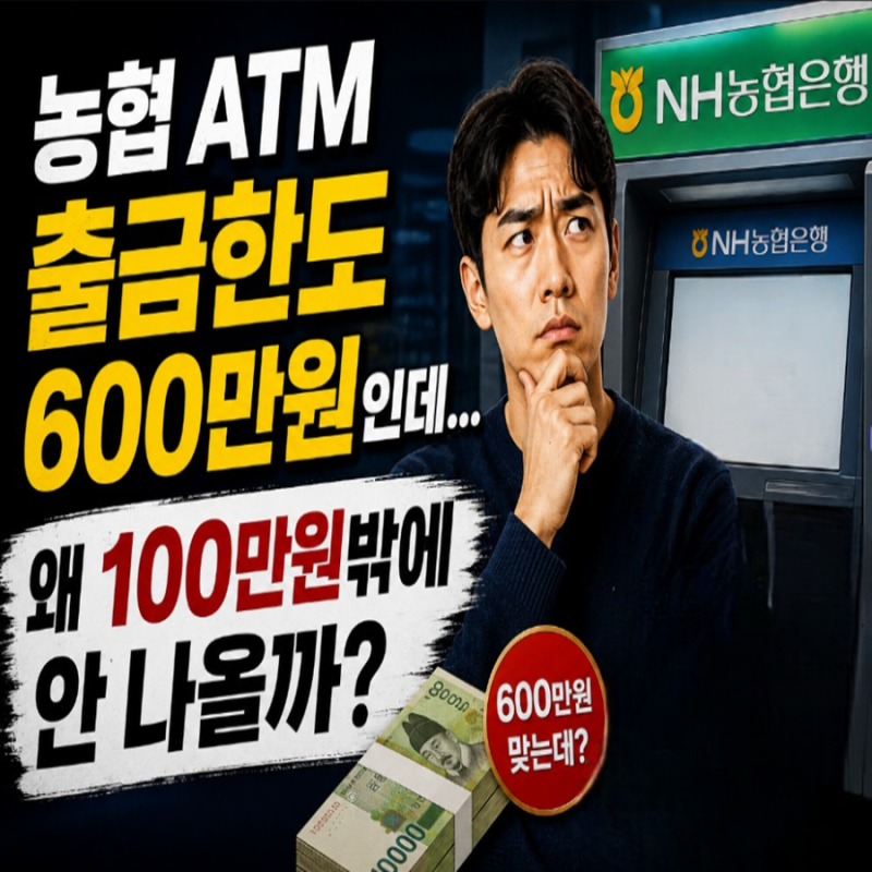농협 ATM 출금한도 600만원인데… 왜 100만원밖에 안 나올까?
