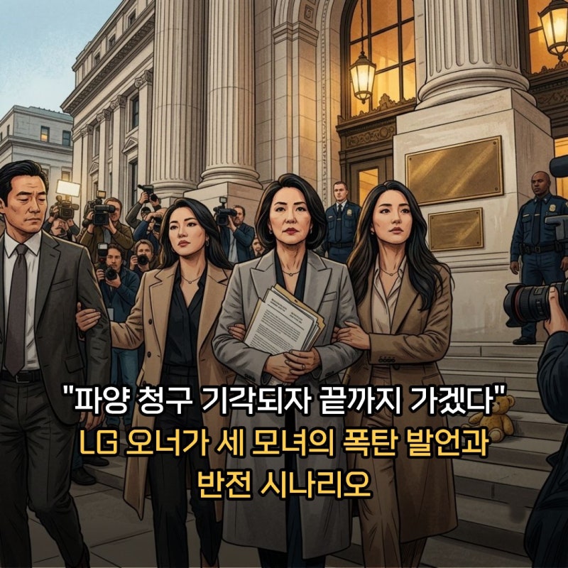 "파양 청구 기각되자 끝까지 가겠다" LG 오너가 세 모녀의 폭탄 발언과 반전 시나리오