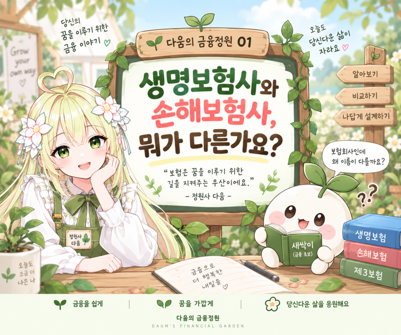 다움의 금융정원 01 | 생명보험사와 손해보험사, 뭐가 다른가요?