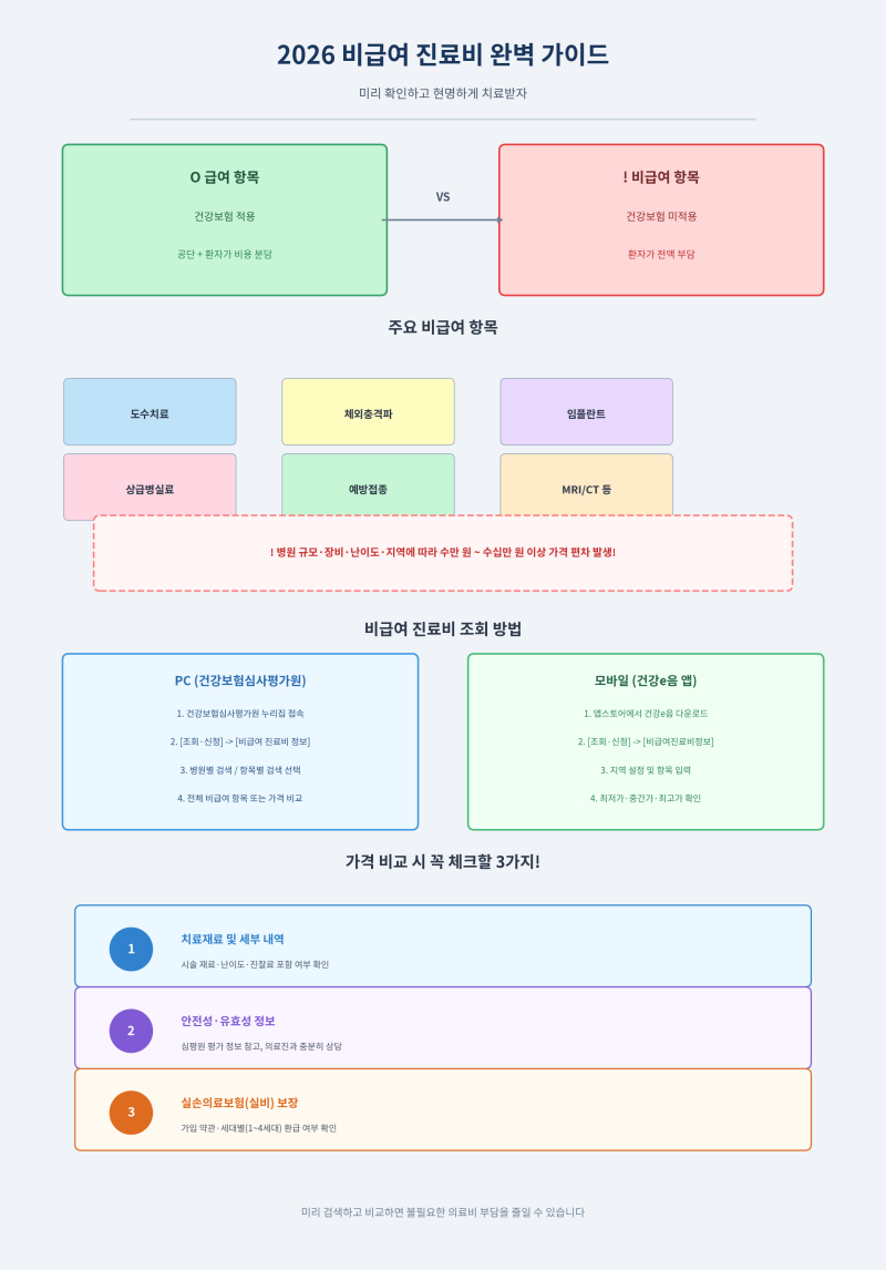 2026 비급여 진료비 조회 방법! 병원 가기 전 가격 비교 꿀팁