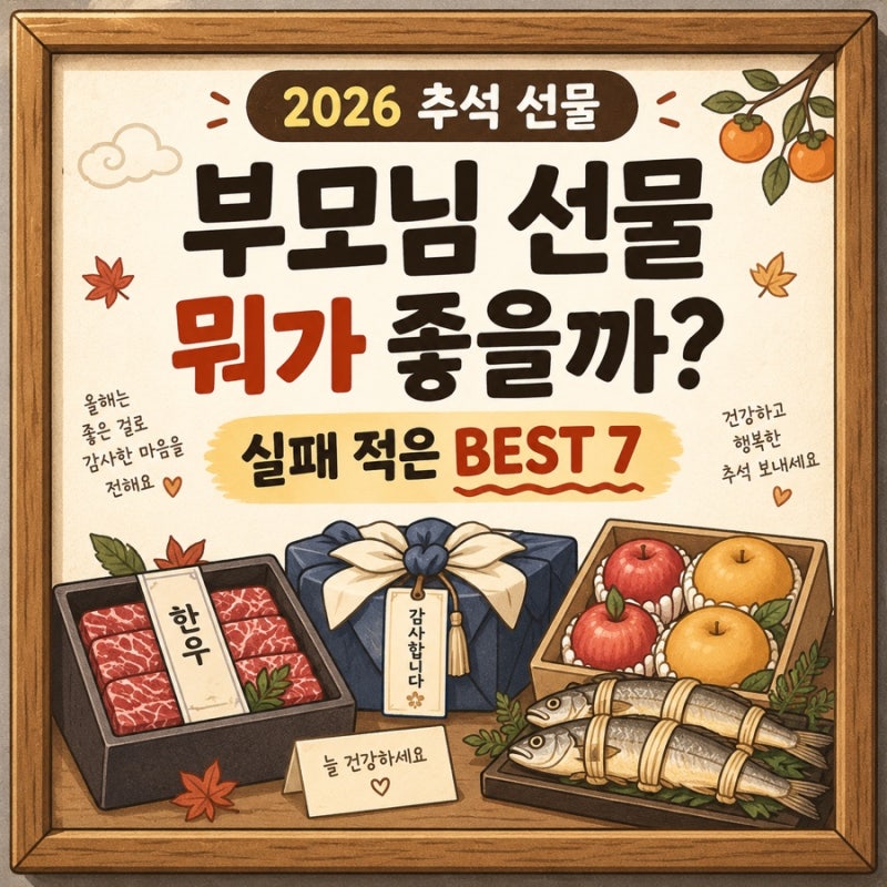 2026 추석 선물 추천 BEST 7, 부모님·어른께 드리기 좋은 선물은?