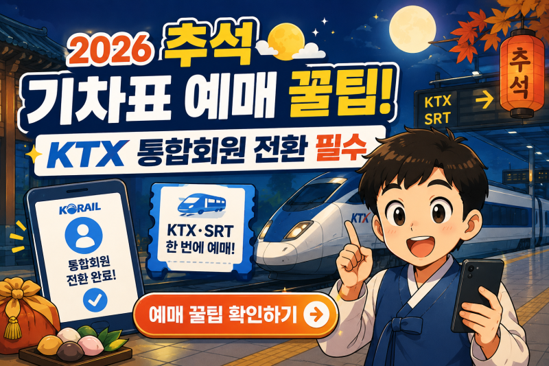 2026 추석 기차표 예매 꿀팁: KTX 통합회원 전환 필수