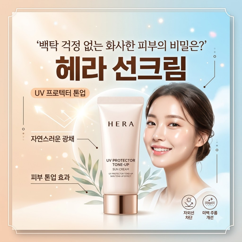 헤라 UV프로텍터 톤업, 백탁 걱정 없이 피부톤까지 화사해지는 비밀은 무엇일까?