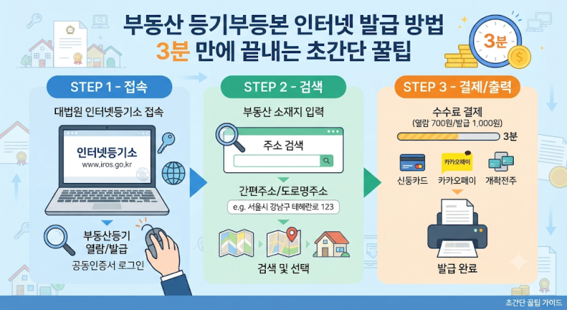 부동산 등기부등본 인터넷 발급 방법 3분 만에 끝내는 초간단 꿀팁