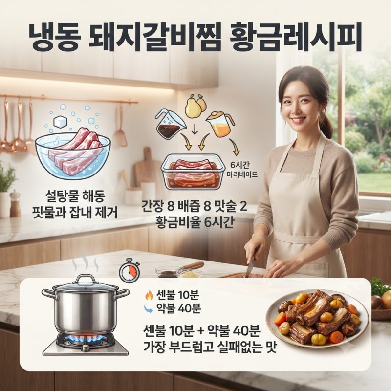 냉동 돼지갈비찜 핏물 제거부터 양념 황금비율까지, 실패 없는 부드러운 찜 만드는 법