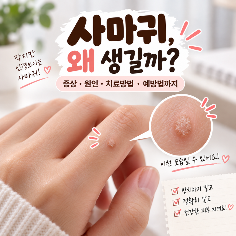 사마귀, 왜 생길까? 증상·원인·치료방법·예방법까지