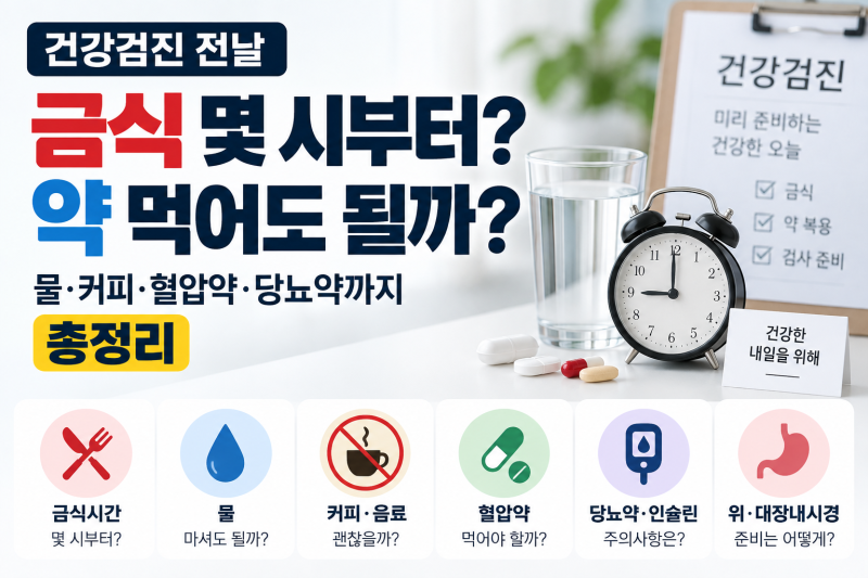 건강검진 전날 금식 몇 시부터? 물·커피·약 복용까지 총정리