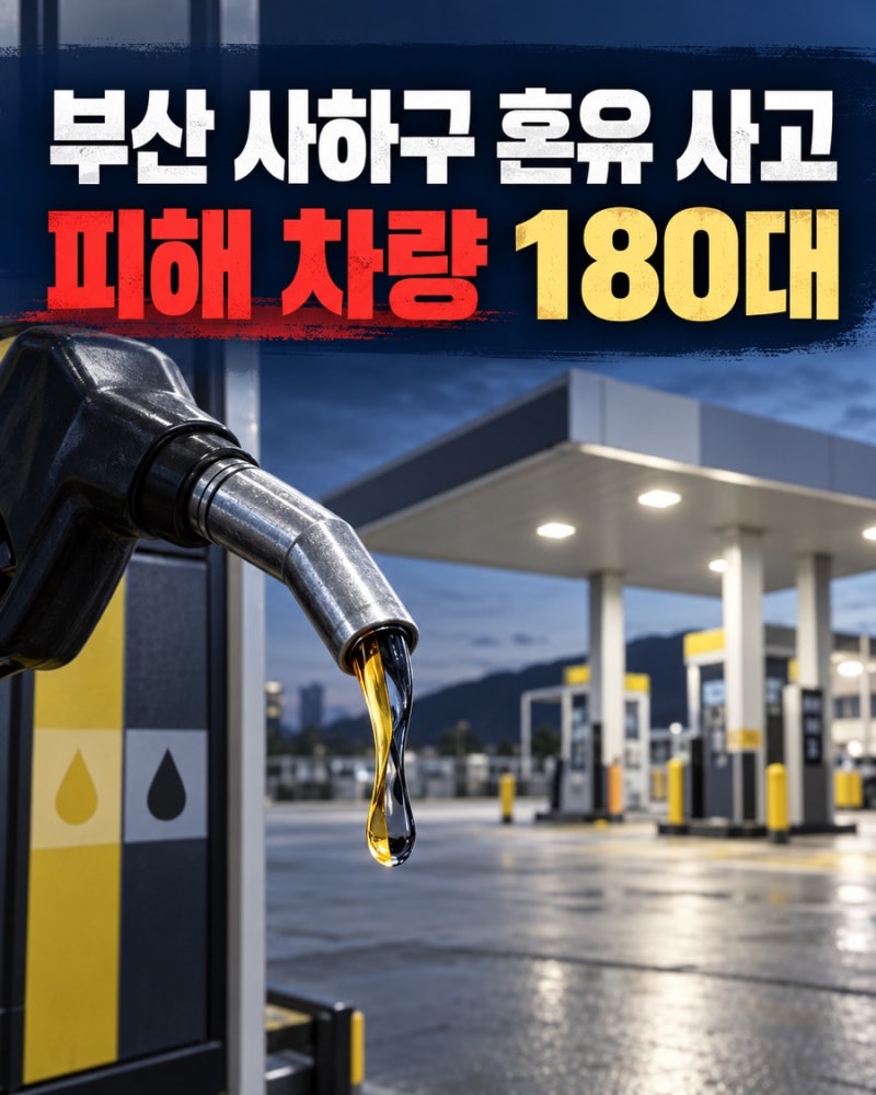 부산 사하구 주유소 혼유 사고 차량 180대 피해, 보상은?