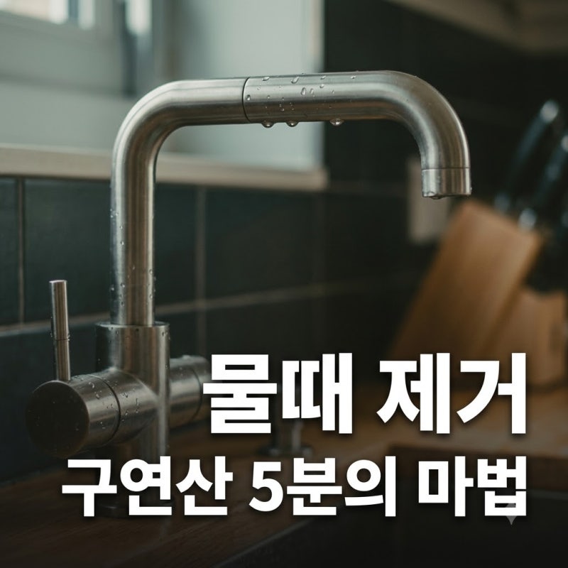 "닦아도 그때뿐?".. 구연산 하나로 수전 싱크대 물때 5분 만에 없애는 법