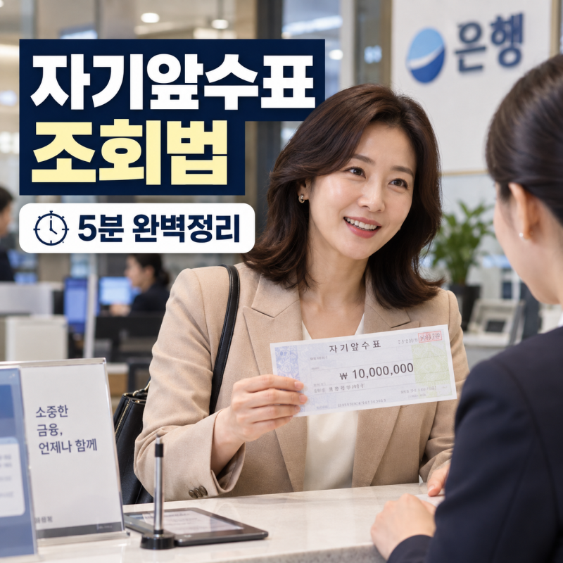 자기앞수표 조회하는법 총정리 (2026년 기준),유효기간·현금화·입금방법까지 한눈에