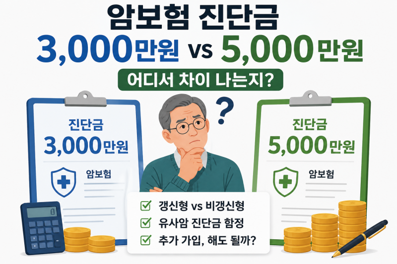 암보험 진단금 3000만원 vs 5000만원, 어디서 차이 나는지