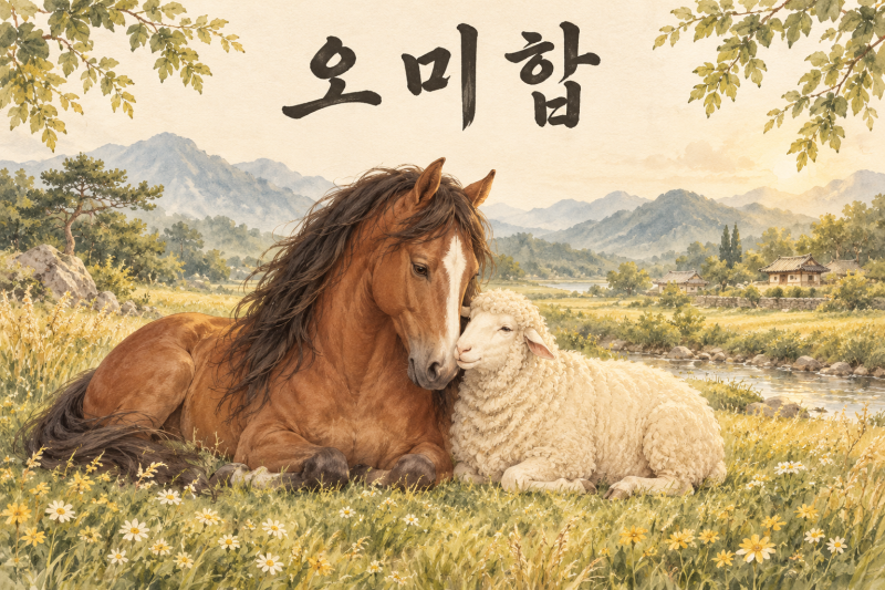 [지지육합] 오미합(午未合) 궁합 - 친하거나 충돌하거나