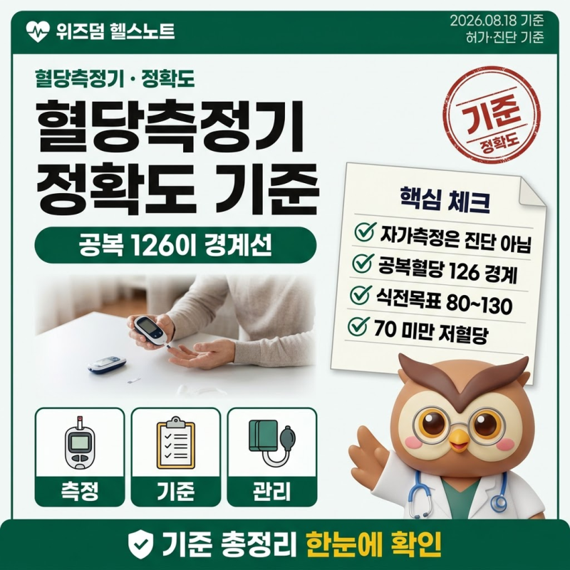 혈당측정기 정확도 기준 총정리 (허가 오차·진단 수치·혈압 기준)