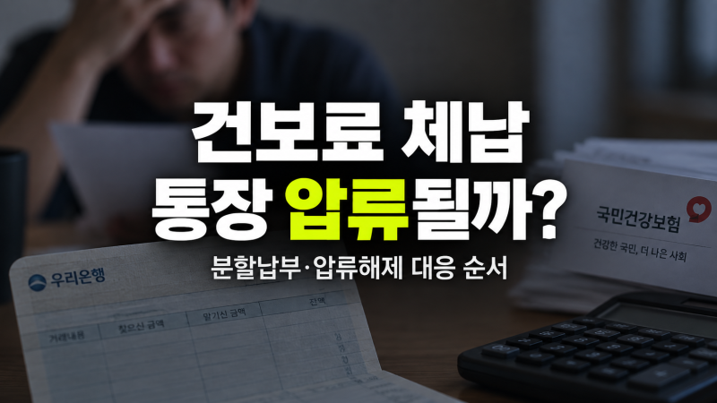 건강보험료 체납하면 통장 압류될까｜분할납부·압류해제 대응 순서