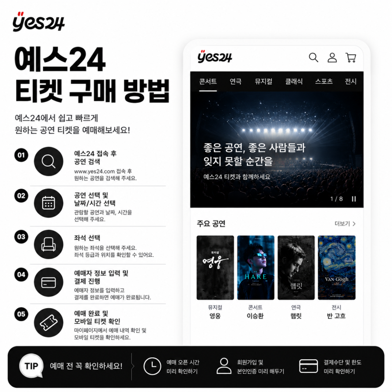 [YES 24] 예스24 티켓팅 1분 만에 끝내는 법: 사전 준비부터 좌석 선점까지 total 가이드