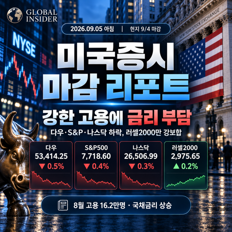 미국 8월 고용 서프라이즈가 뉴욕증시 혼조 마감으로… 월요일 코스피 대응 전략은?