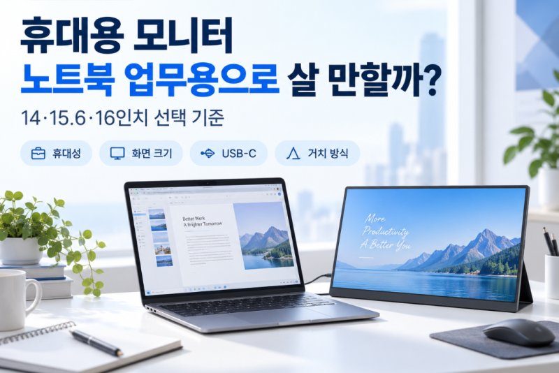 휴대용 모니터, 노트북 업무용으로 살 만할까? 14·15.6·16인치 선택 기준