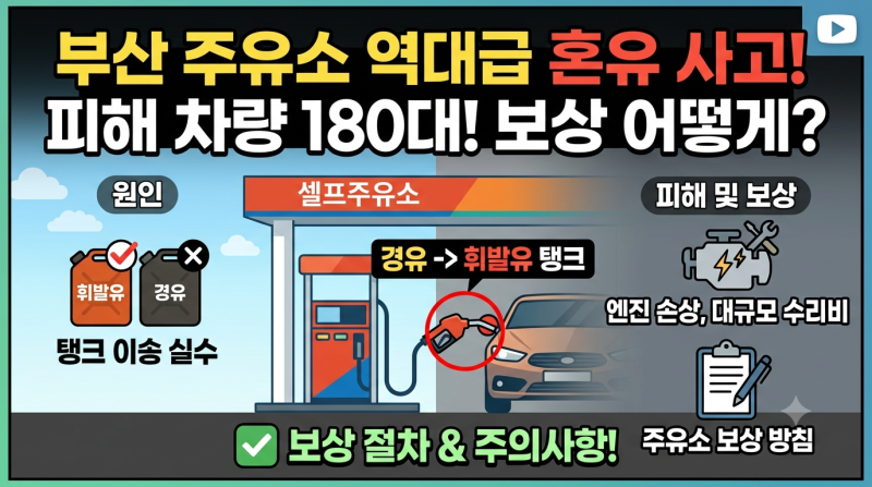 부산 주유소 휘발유 경유 혼유 사고 원인과 피해 차주 보상 절차 정리