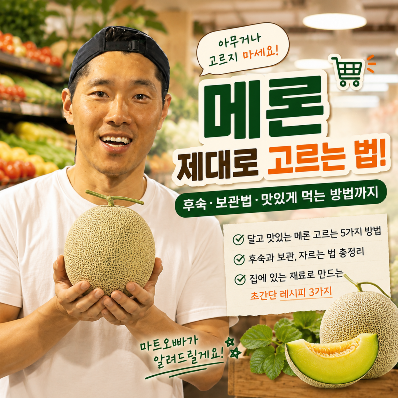 메론 아무거나 고르지 마세요!달고 맛있는 메론 고르는 법부터 후숙·보관법, 집에서 만드는 ....