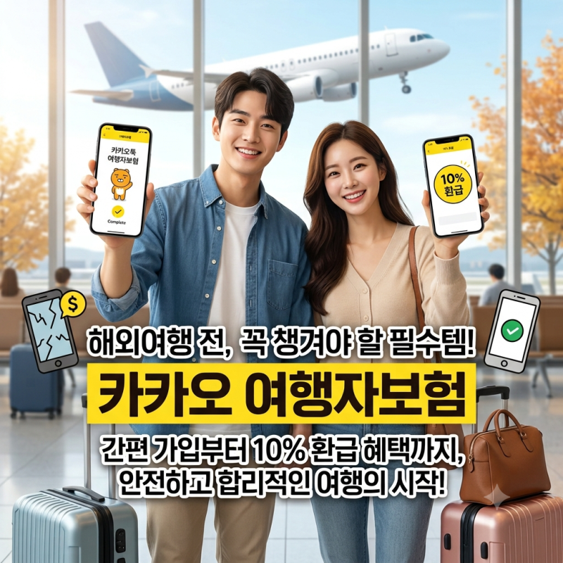카카오 여행자보험 가입 방법 및 보장 내용 총정리｜ 핸드폰 파손 20만원 보상과 무사고 10% ....