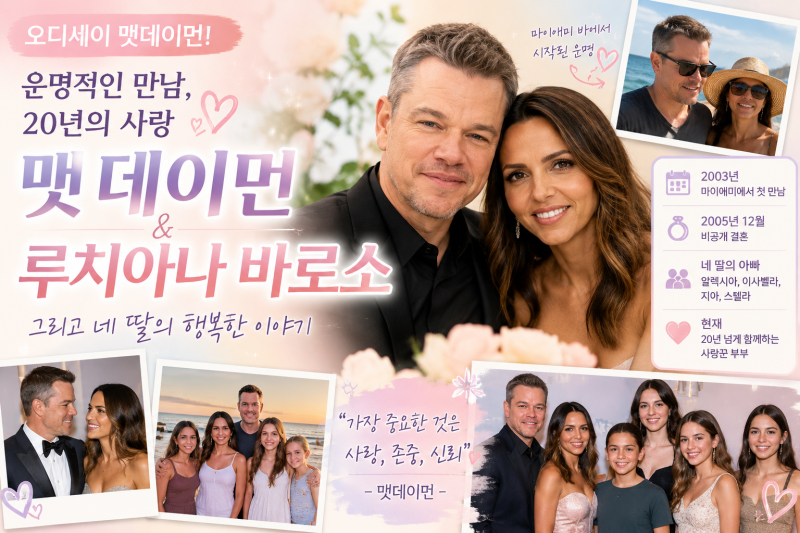 오디세이 맷 데이먼! 루치아나 바로소와 운명적인 만남, 결실 그리고 현재