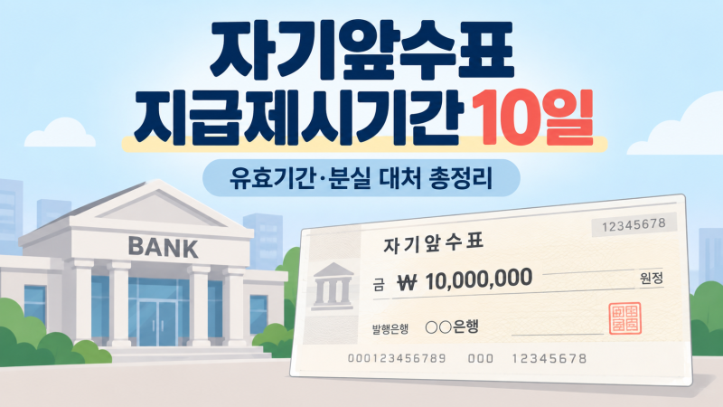 자기앞수표란 무엇인가— 지급제시기간, 유효기간,분실 시 대처법 총정리