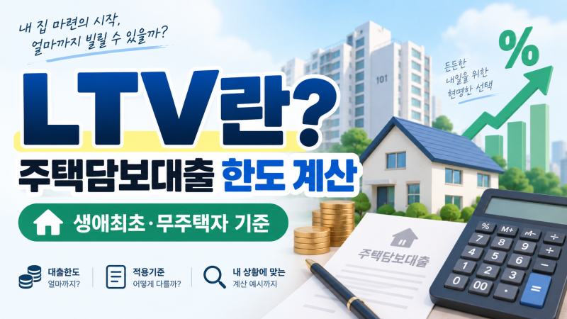 LTV란? 주택담보대출 한도 계산법｜생애최초·무주택자 기준까지 쉽게 정리