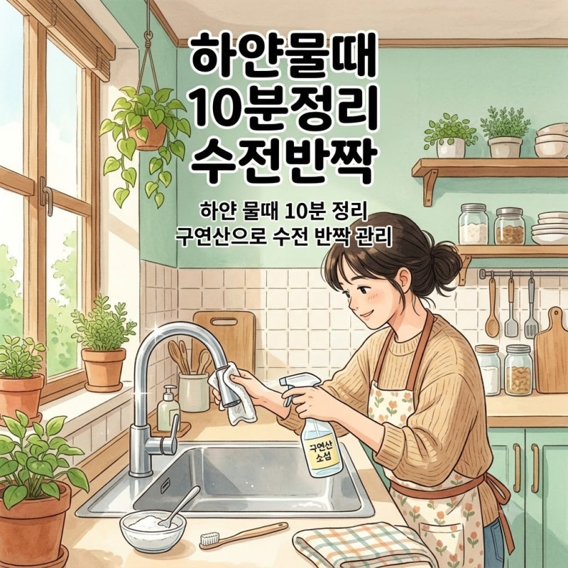 수전 싱크대 물때 구연산 제거법, 하얀 얼룩 10분 관리와 절대 하면 안 되는 실수