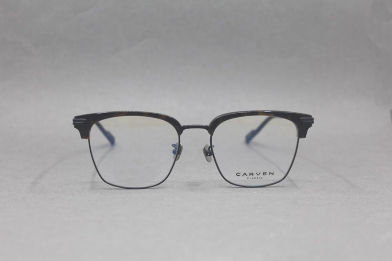 까르뱅 안경테 프리즘 CARVEN PRISM C5 블랙 호피 칼라 사각 웰링톤 올 티타늄 클래식 레트로 하....