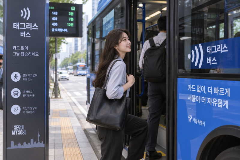 서울버스 태그리스 250원 무한적립｜시범노선 확인