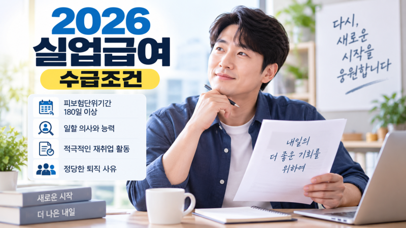 2026 실업급여 조건 달라졌을까? 금액 계산부터 신청방법까지 정리