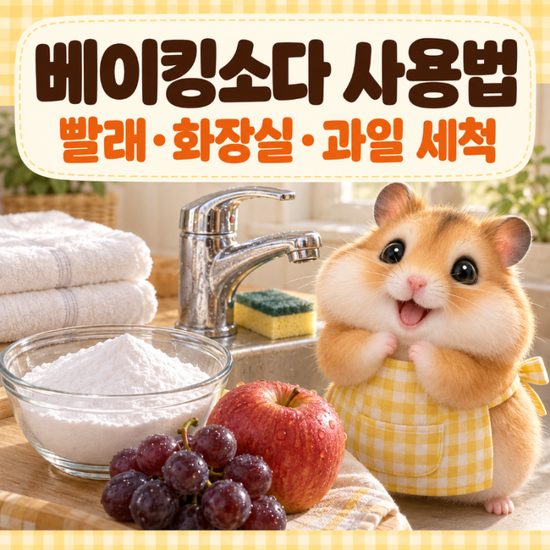 베이킹소다 사용법, 빨래·화장실 청소·과일 세척에 써도 될까?