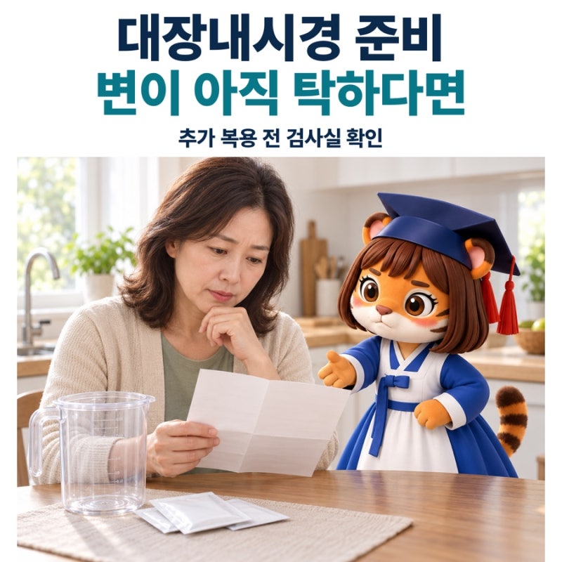 대장내시경 약 다 먹었는데 변이 탁하다면｜추가 복용 전 확인