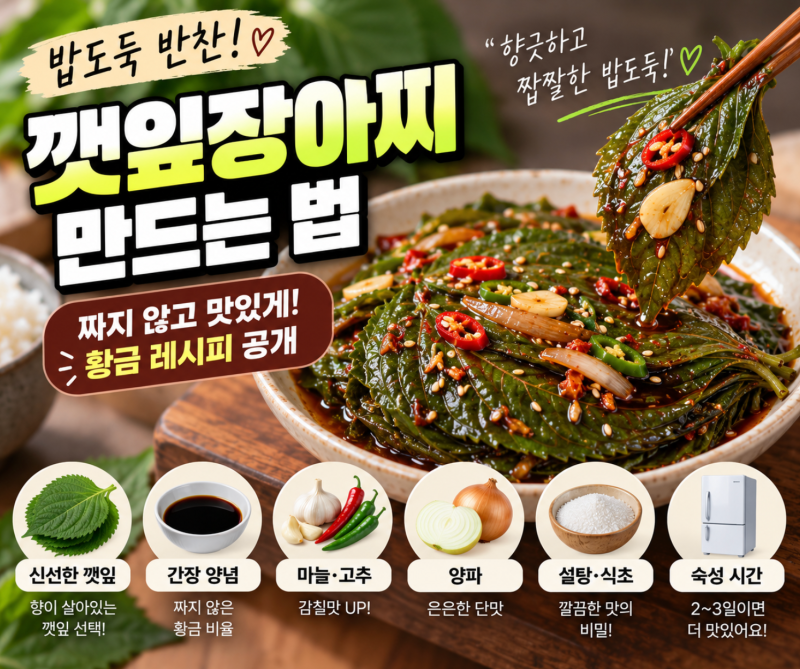 깻잎장아찌 만드는 법｜짜지 않고 맛있게 만드는 황금레시피