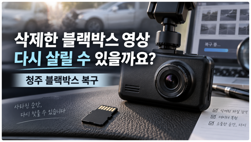 청주 블랙박스 복구 실수로 삭제한 영상 다시 살릴 수 있을까요?