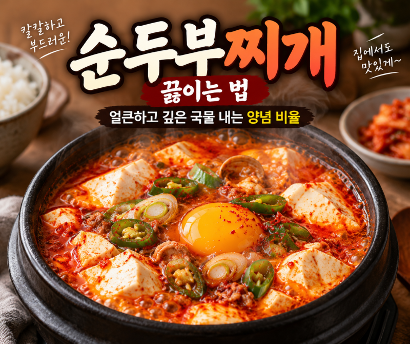 ★ 순두부찌개 끓이는 법, 얼큰하고 깊은 국물 내는 양념 비율!!