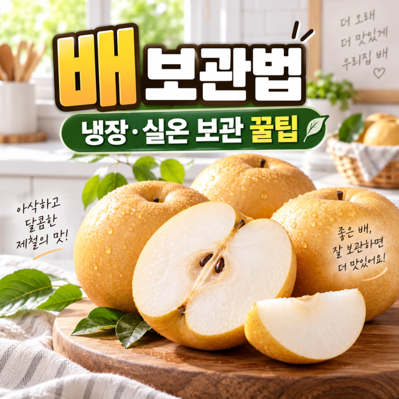 ★ 배 보관법, 냉장·실온 보관과 오래 두고 먹는 방법!!
