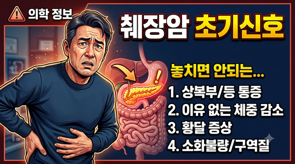 소변이 콜라색? 발등까지 붓는다면… 췌장암 초기신호 절대 놓치지 마세요