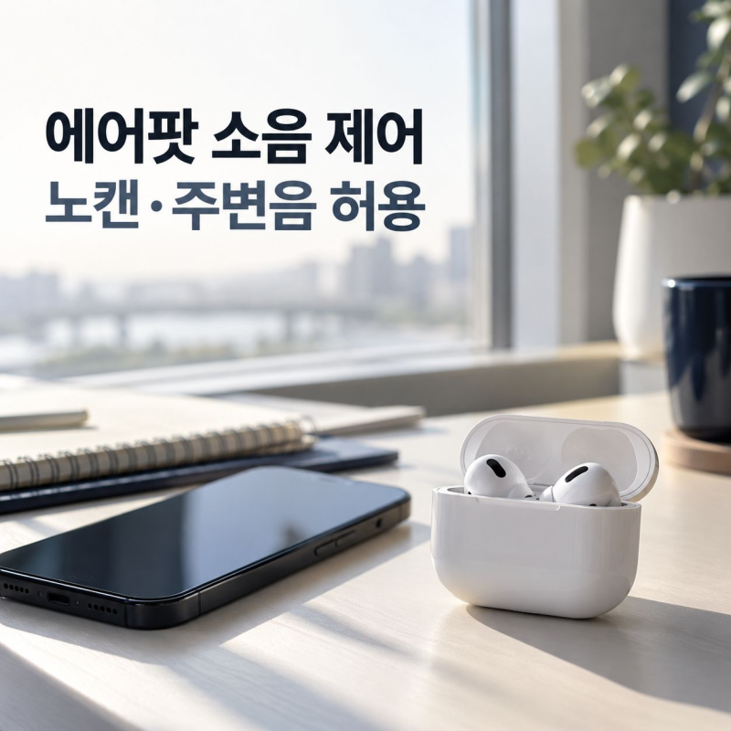 에어팟 노이즈 캔슬링 설정 방법, 주변음 허용 모드까지 알아보기