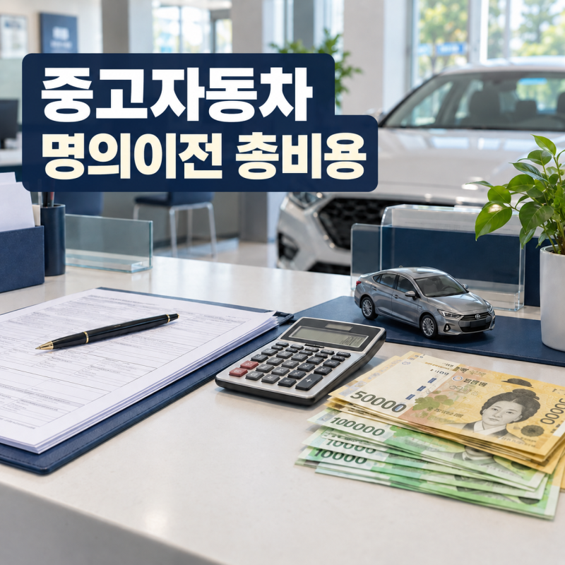 중고자동차 명의이전 총비용, 취득세부터 부대비용까지 알려드립니다